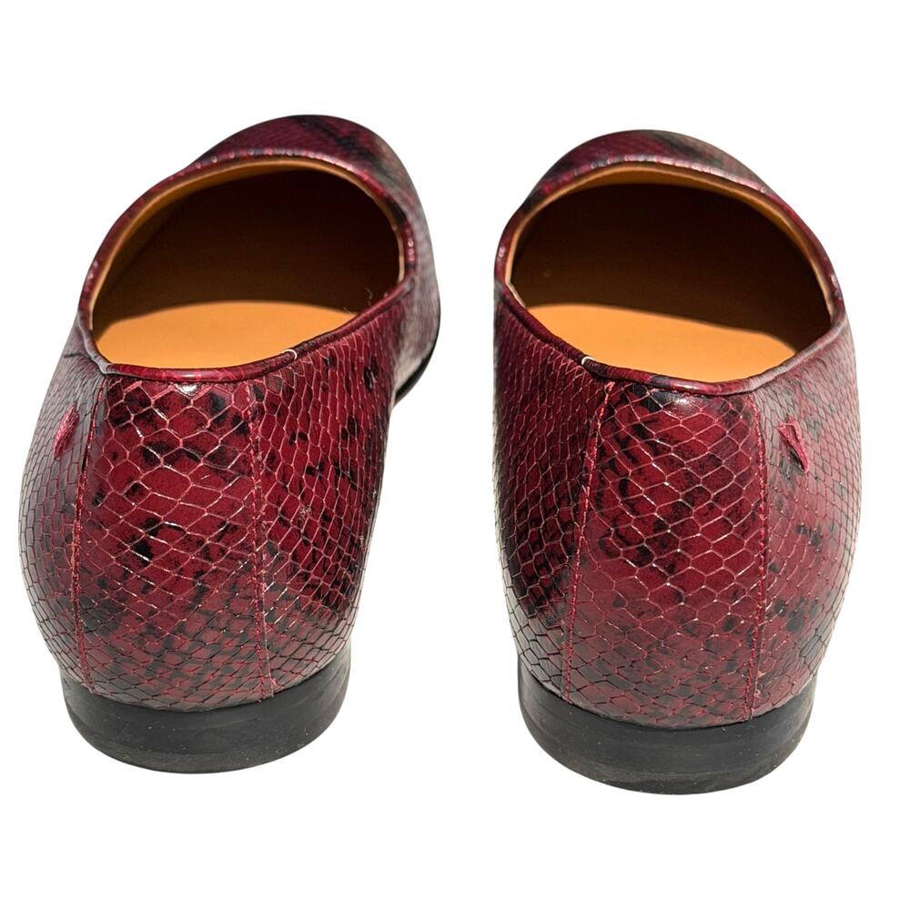 VIONIC Willa Boa Red Snakeskin Leather Slip-On Loafers Flats Comfort Shoe - Picture 14 of 16